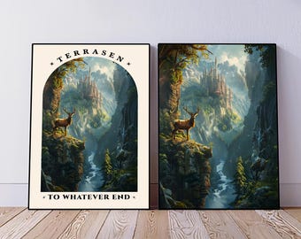Terrasen Print, Digital Download, Throne of Glass Print, TOG Print, To Whatever End, Book Print, Bookish Wall Art, Booktok, ACOTAR Digital