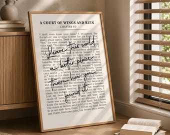 Throne of Glass Quote Poster Print: Fantasy Book Wall Art, Book Lover Gift