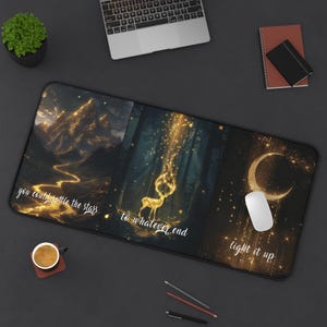 Alfombrilla de escritorio Trono de Cristal: Alfombrilla de ratón para amantes de los libros de Sarah J Maas 12" x 22" Design 1