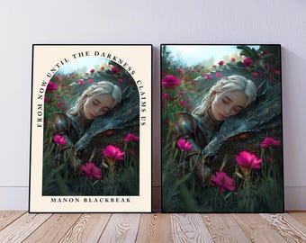 Manon Blackbeak-kunstprint: glazen troon, fantasieboekdecor (digitale download)