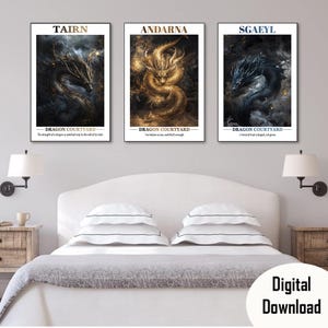 Fourth Wing Dragon Art: Andarna, Tairn, Sgaeyl (Digital Download)