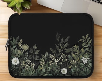 Botanical Laptop Sleeve: Floral Protective Case for Laptop Bag