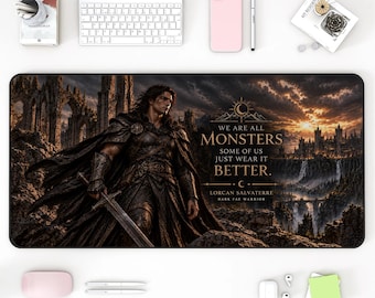 Lorcan Salvaterre Desk Mat: Throne of Glass Dark Fae Warrior Gaming Mouse Pad