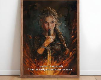 Lámina artística del Trono de Cristal de Aelin: Decoración de libros de fantasía (Descarga digital)