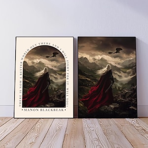 Lámina artística de Manon Blackbeak: Decoración fantástica de Trono de Cristal (Descarga digital)