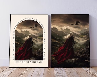 Lámina artística de Manon Blackbeak: Decoración fantástica de Trono de Cristal (Descarga digital)