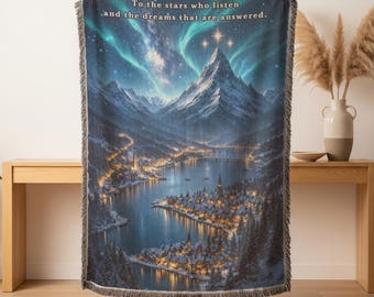 ACOTAR Woven Blanket: Velaris City of Starlight Tapestry Throw, Fantasy Book Lover Gift