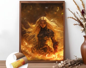 Aelin Throne of Glass Poster: Fantasy Booktok Wall Art