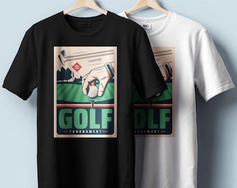 Golf Champions Tournament T-Shirt – Vintage Style Graphic | Unisex Heavy Cotton