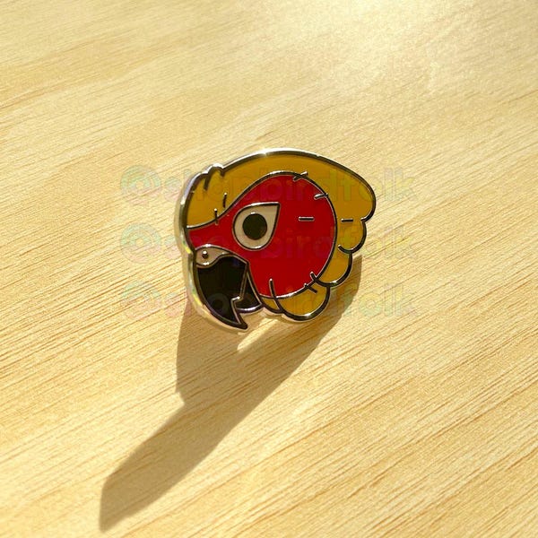 Sun Conure Enamel Pin | Cute Sun Conure Gifts, Kawaii Sun Conure Pin, Pet Bird Gift, Birb Merch