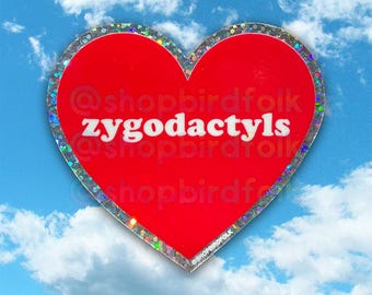 Pegatina "Me encantan los zygodáctilos" / Regalos de loros adorables, pegatina de pájaro kawaii, regalo para mascotas, productos de pájaros