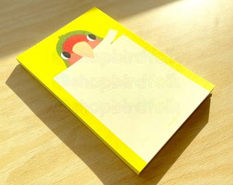 Bloc de notas con diseño de agapornis cariblanco / Regalos adorables para agapornis, accesorios para agapornis, bloc de notas kawaii, regalo para mascotas con forma de pájaro, productos para amantes de los pájaros