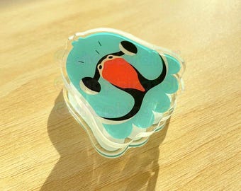 Ringneck Acrylic Clip | Cute Ringneck Gifts, Ringneck Accessories, Kawaii Binder Clip, Pet Bird Gift, Birb Merch