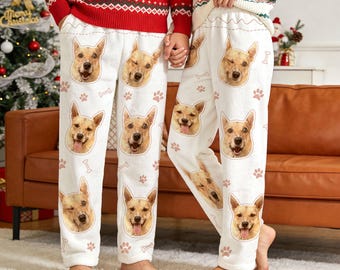 Custom Pet Portrait Flannel Pajama Pants: Personalized Loungewear