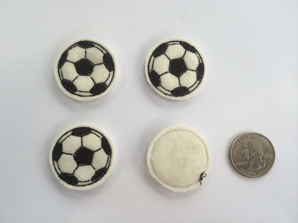 Soccer Ball Embroidered Felt Applique Etsy