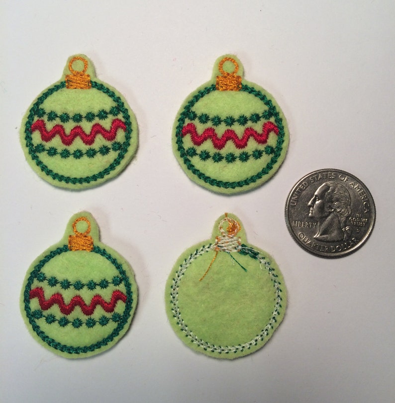 Ornament Red and Green Christmas Embroidered Felt Applique Etsy