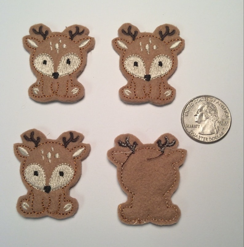 Brown Deer Fawn Woodland Animals Embroidered Felt Applique Etsy