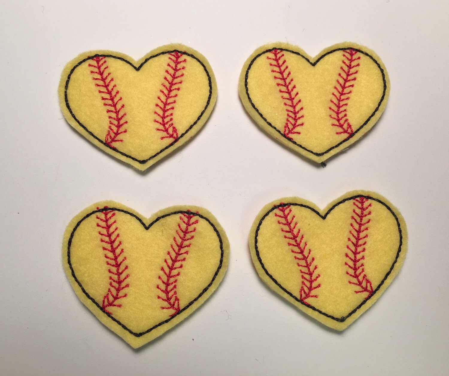 Softball Embroidered Felt Applique Etsy