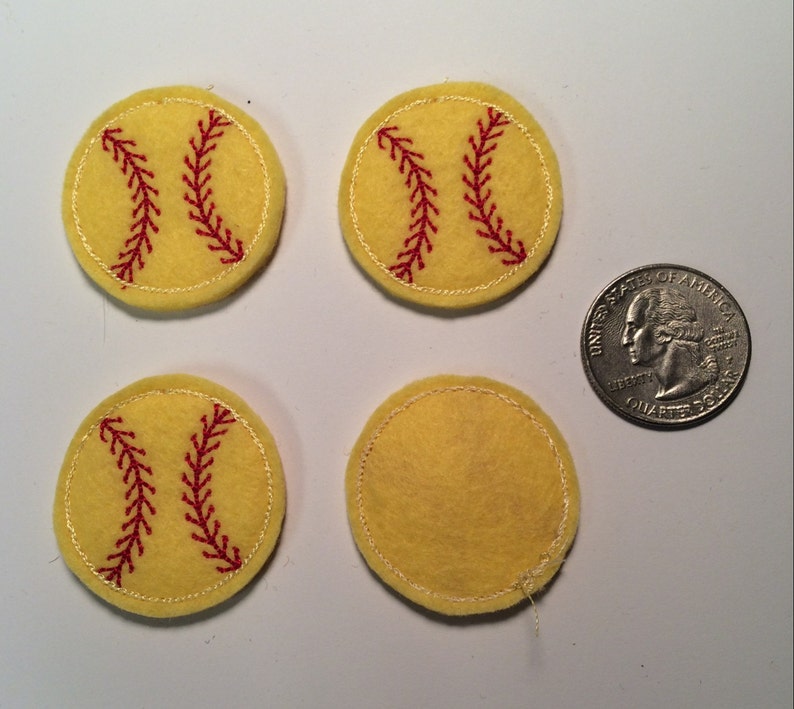 Softball Embroidered Felt Applique Etsy