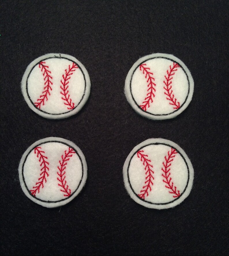 Baseball Embroidered Felt Applique Etsy