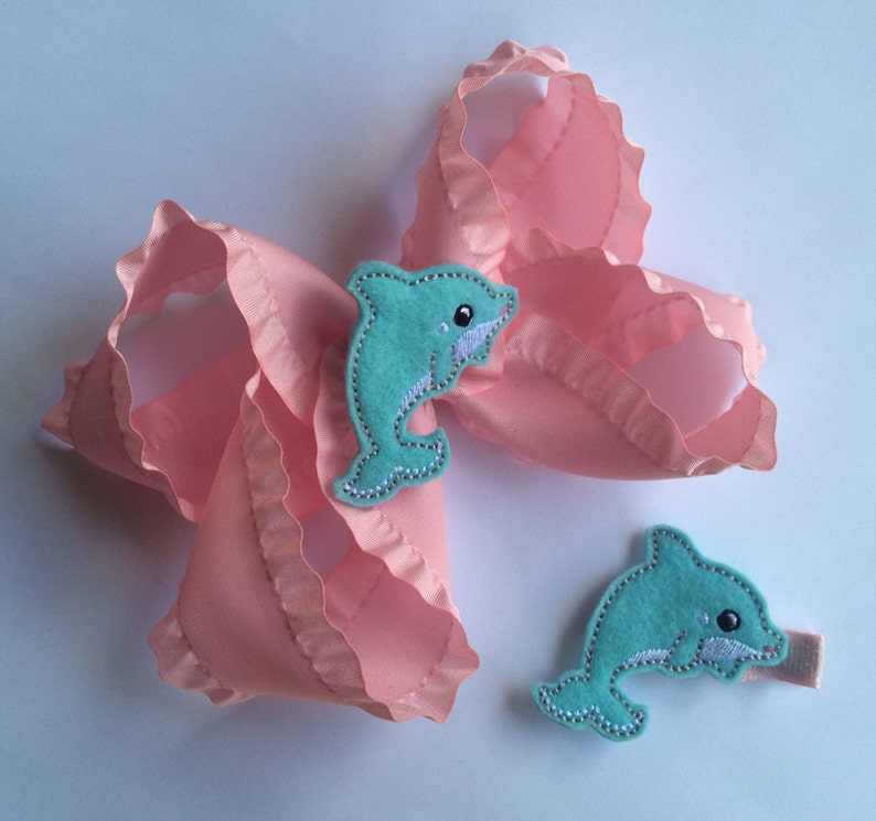 Blue Dolphin Ocean Animals Embroidered Felt Applique Etsy