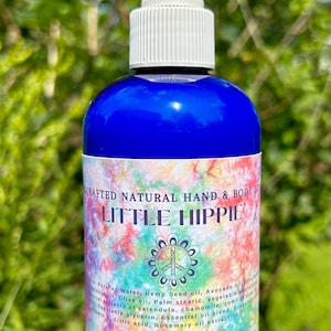 Little Hippie Hand and Body Lotion,Natural Hemp Seed Oil Lotion with Patchouli & Peppermint, Paraben Free, Herbal Skincare