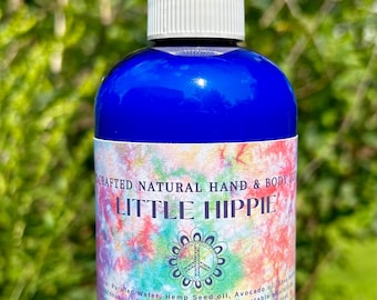Little Hippie Hand and Body Lotion,Natural Hemp Seed Oil Lotion with Patchouli & Peppermint, Paraben Free, Herbal Skincare