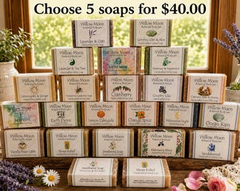 Choose Any 5 Handmade Soaps | Mix & Match Soap Bundle | Herbal Artisan Soap Set | Natural Soap Gift | Pick Your Favorite Scents