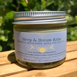 Sleep and Dream Balm - Naturally relaxing, promotes sleep and dreaming. Anxiety, insomnia, stress relief, mugwort, lavender