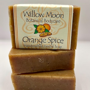Handcrafted Soap Orange Spice, invigorating natural spicy soap, moisturizing dry skin care /Willow Moon