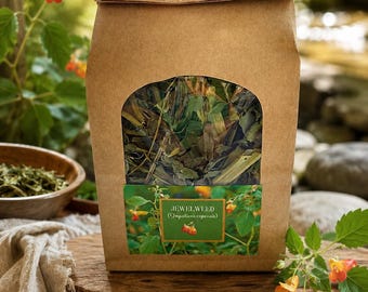 Freshly Dried Jewelweed Herb | Fresh Wildcrafted Jewelweed | Impatiens capensis | Herbal Soap and Salve Ingredient