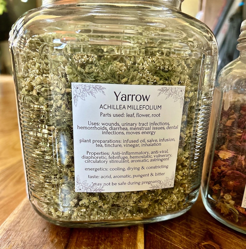 Set 2 Herbal Apothecary Jar Labels, Medicinal Properties, Actions, Uses ...
