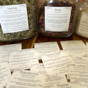 Etiquetas de boticario herbal (juego 1) / Etiquetas imprimibles con usos y propiedades medicinales / Descarga digital para herbolarios. Lea la descripción.