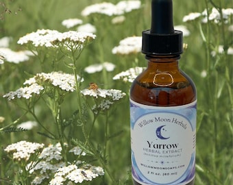 Yarrow Herbal Extract, Achillea millefolium Tincture, Ethically Wildcrafted Liquid Herb