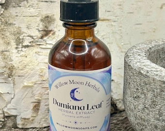 Damiana Tincture, Turnera diffusa, Herbal Extract, Small Batch Botanical Tincture