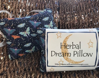 Herbal Dream Pillow ~ restful sleep, Lavender, mugwort, hops ~ Willow Moon