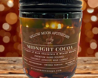 Midnight Cocoa, Rich Hot Cocoa and Brownie Candle | Cozy Chocolate Scent | Coconut Apricot Wax