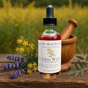 St. Johns Wort Herbal Infused Oil, fresh wildcrafted plant