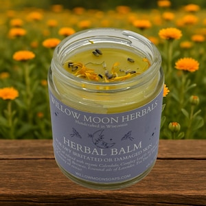 Herbal  Balm | Calendula & St. John’s Wort Salve | Natural Balm for Dry Sensitive Skin | Calendula Skin Balm