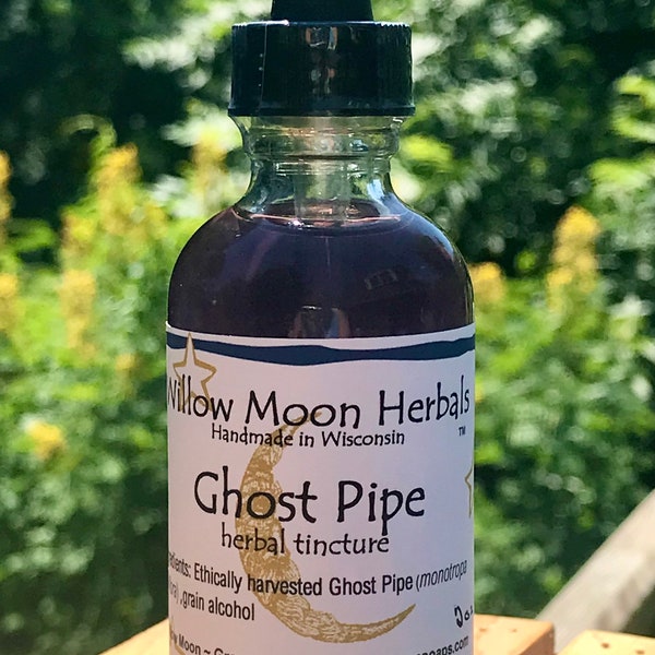 Ghost Pipe Tincture  Monotropa Uniflora,  Indian pipe, flower in bottle   ~Willow Moon