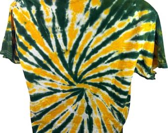 Gold Tie Dye Men's Short Sleeve Shirt