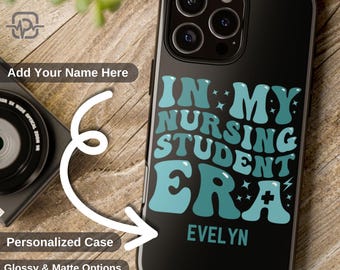 Personalized Nursing Student Phone Case, Custom Name iPhone Case, Nursing School Gift, Retro Nurse Era, Nurse Appreciation, Nursing Style
