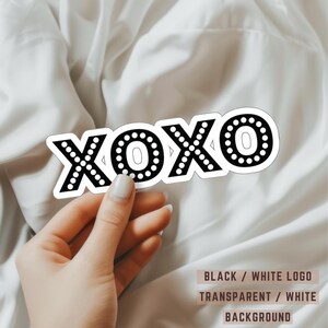 XOXO zwart-wit logo sticker, sticker Valentijn verpleegkundige, decor verpleegkundige, verpleegkundige liefde, verpleegkundige waardering, cadeau voor verpleegkundige, leuke verpleegkundige sticker