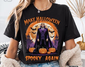 Maglietta di Halloween di Trump, rendi di nuovo spettrale Halloween con Dracula, divertente regalo politico, festa gotica, diversi colori e opzione maglione