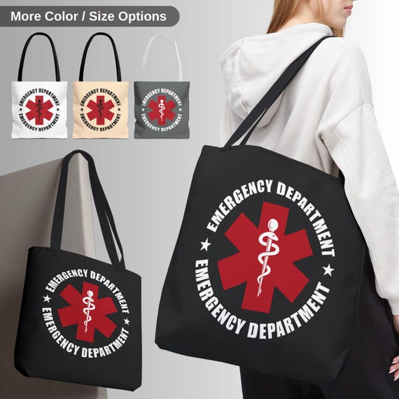 Emergency Department Tote Bag, Star of Life Rod of Asclepius  display picture 1