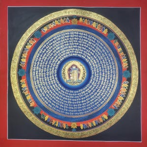 Kalachakra Mantra Mandala, Handcrafted Painting For Wall Decoration, Meditation and Yoga
