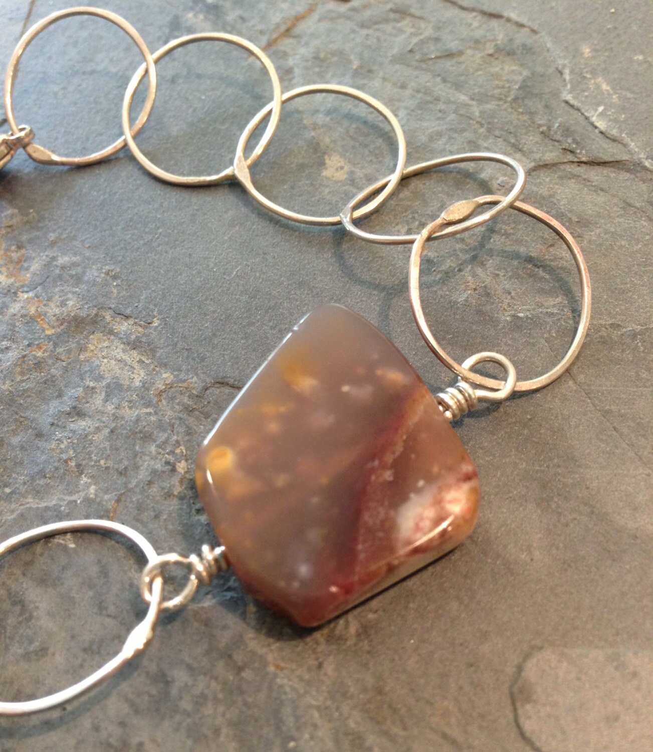 Touchstone: Desert - banded agate, rutilated quartz and sterling ...