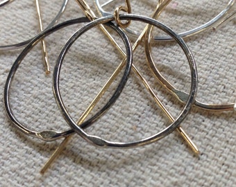 Just Right Ovals - dangling hoop earrings in a choice of metals - made to order