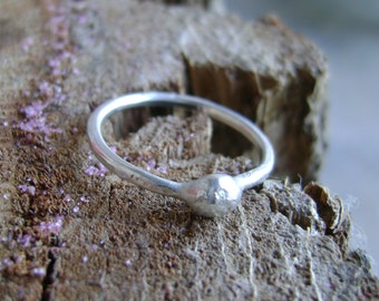 Pebble - freeform sterling pebble stacking ring on a sterling or gold fill band - made to order