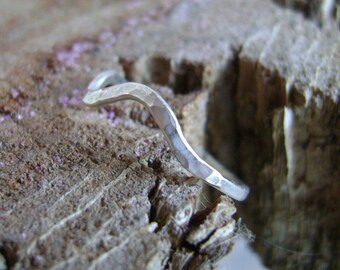 Wave - hammered wave ring in sterling, oxidized sterling or gold fill - made to order